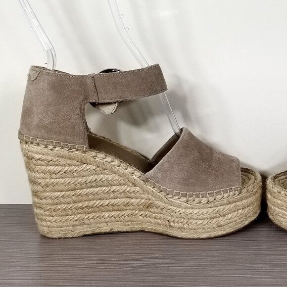 Marc Fisher LTD Lalida Espadrille Wedge Sandals, Tan Suede, Womens Size 5.5 M - Picture 6 of 12